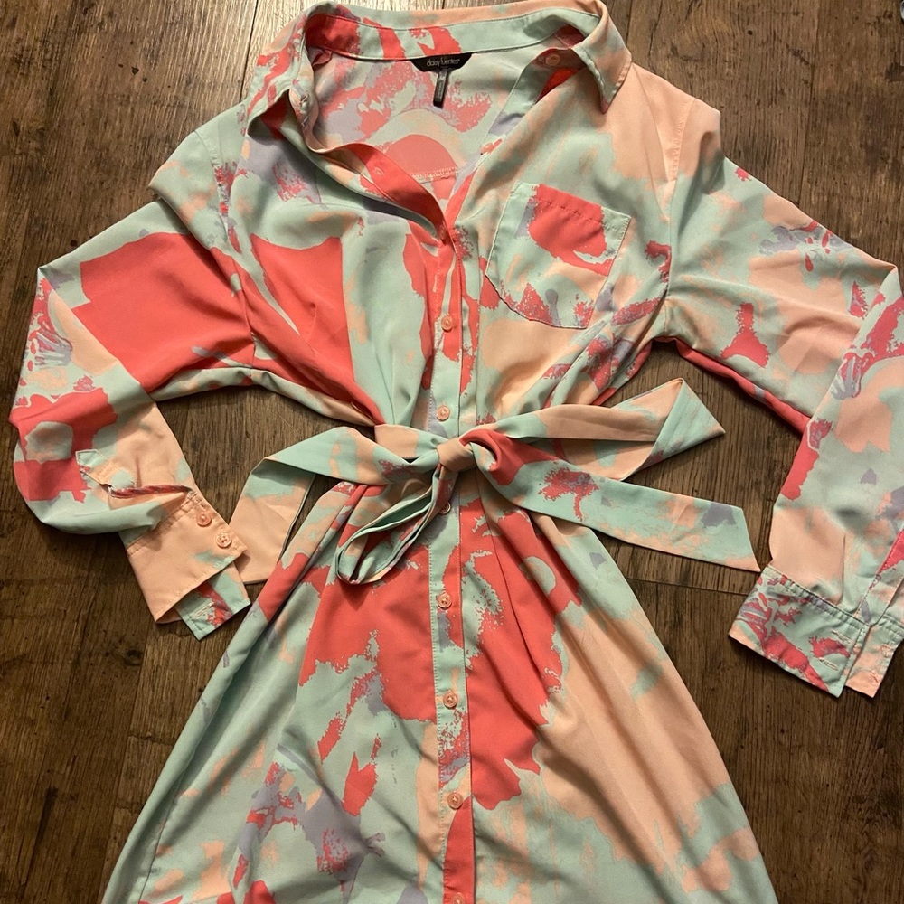 Spring Belted Shirt Dress